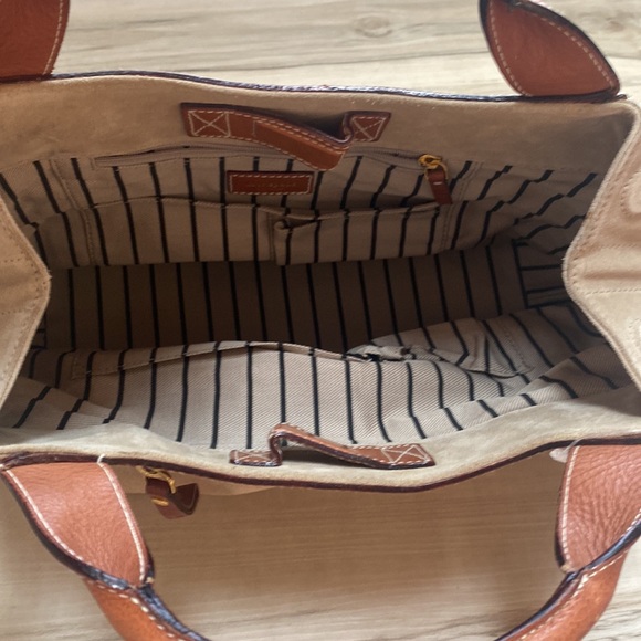 NWOT Kate Spade Tan & Brown Handbag. Tan Suede and Brown Leather.MagneticClosure - Picture 6 of 10